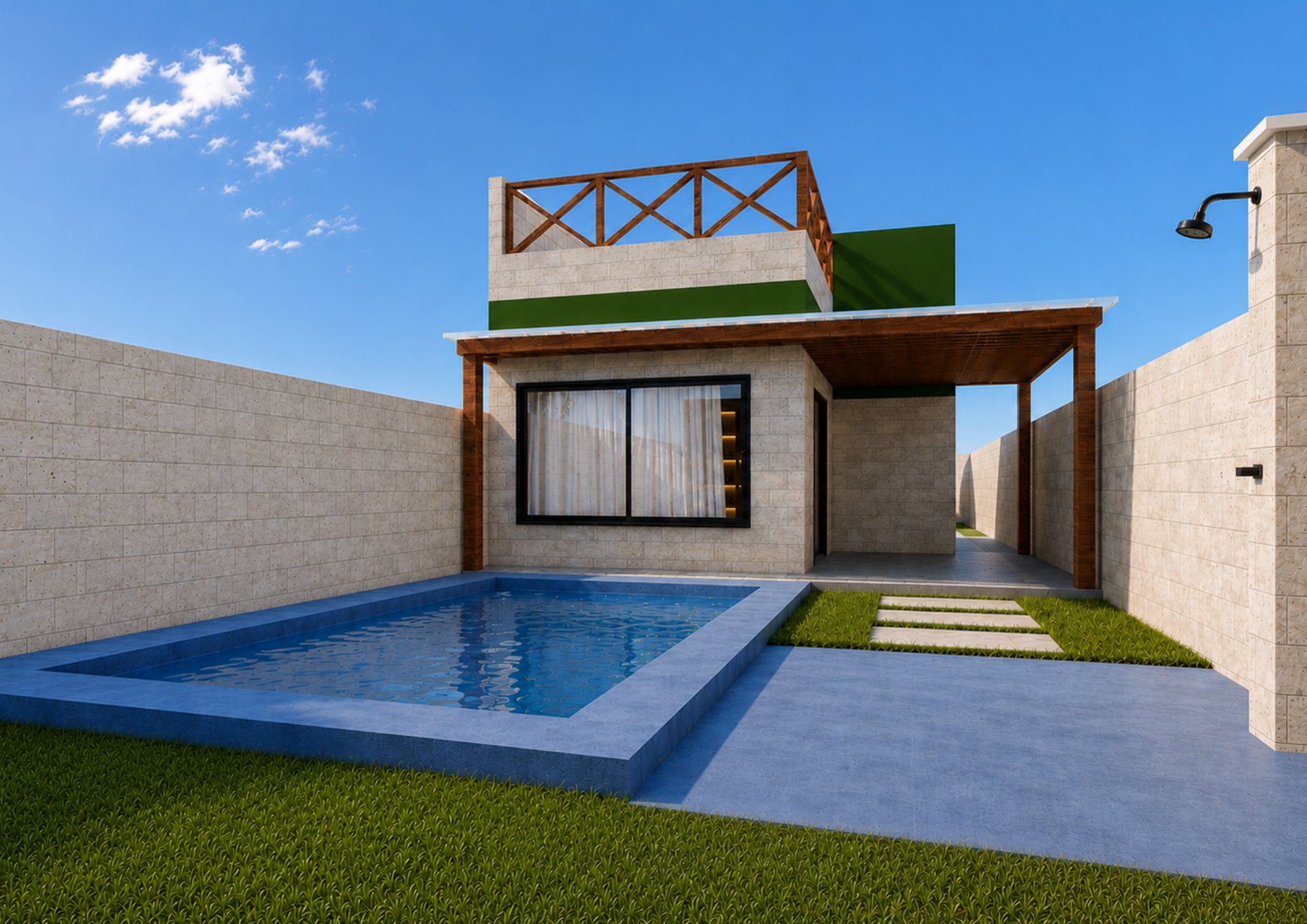 Piscina e deck